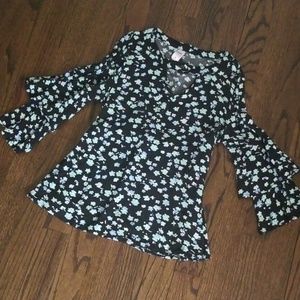 Girls dressy bell sleeve top